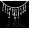 Image 5 : 14KT White Gold 8.12ctw Tanzanite and Diamond Necklace