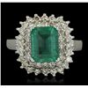 Image 4 : 14KT White Gold 3.05ct Emerald and Diamond Ring