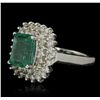 Image 5 : 14KT White Gold 3.05ct Emerald and Diamond Ring