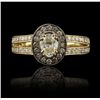 Image 4 : 14KT Yellow Gold 0.95ctw Diamond Unity Ring