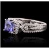 Image 5 : 18KT White Gold 1.62ct Tanzanite and Diamond Ring