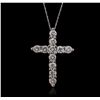 Image 4 : 14KT White Gold 2.58ctw Diamond Pendant With Chain