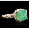 Image 5 : 14KT Yellow Gold 5.17ct Emerald and Diamond Ring