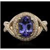 Image 5 : 14KT Yellow Gold 2.33ct Tanzanite and Diamond Ring