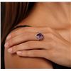 Image 3 : 14KT White Gold 3.20ct Amethyst and Diamond Ring