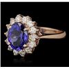 Image 5 : 14KT Rose Gold 2.49ct Tanzanite and Diamond Ring