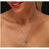 Image 2 : 14KT White Gold 2.99ct Topaz and Diamond Pendant With Chain
