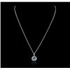 Image 4 : 14KT White Gold 2.99ct Topaz and Diamond Pendant With Chain