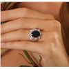 Image 1 : 14KT White Gold 5.46ct Sapphire and Diamond Ring
