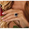 Image 2 : 14KT White Gold 5.46ct Sapphire and Diamond Ring