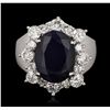 Image 4 : 14KT White Gold 5.46ct Sapphire and Diamond Ring
