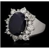 Image 5 : 14KT White Gold 5.46ct Sapphire and Diamond Ring
