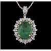 Image 4 : 14KT White and Yellow Gold 8.95ct Emerald and Diamond Pendant