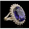 Image 5 : 14KT Yellow Gold 21.26ct Tanzanite and Diamond Ring