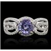 Image 5 : 14KT White Gold 1.51ct Tanzanite and Diamond Ring