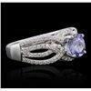 Image 6 : 14KT White Gold 1.51ct Tanzanite and Diamond Ring