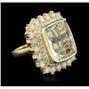 Image 5 : 14KT Yellow Gold 12.72ct GIA Cert Aquamarine and Diamond Ring