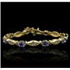 Image 4 : 14KT Yellow Gold 5.36ctw Tanzanite and Diamond Bracelet