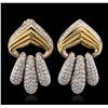 Image 4 : 18KT Yellow Gold 3.84ctw Diamond Earrings