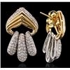 Image 5 : 18KT Yellow Gold 3.84ctw Diamond Earrings