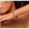 Image 1 : 14KT Rose Gold 16.91ctw Coral and Diamond Bracelet