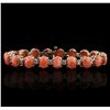 Image 4 : 14KT Rose Gold 16.91ctw Coral and Diamond Bracelet