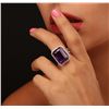 Image 3 : 14KT White Gold 17.61ct Amethyst and Diamond Ring
