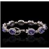 Image 8 : 14KT White Gold 24.00ctw Tanzanite and Diamond Bracelet