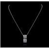 Image 5 : 14KT White Gold 1.18ct Sapphire and Diamond Pendant With Chain