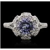 Image 5 : 14KT White Gold 1.31ct Tanzanite and Diamond Ring