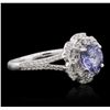Image 6 : 14KT White Gold 1.31ct Tanzanite and Diamond Ring