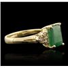 Image 5 : 14KT Yellow Gold 2.20ct Emerald and Diamond Ring