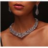 Image 2 : 18KT White Gold 11.66ctw Tanzanite and Diamond Earrings & Necklace