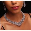 Image 3 : 18KT White Gold 11.66ctw Tanzanite and Diamond Earrings & Necklace
