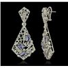 Image 8 : 18KT White Gold 11.66ctw Tanzanite and Diamond Earrings & Necklace