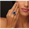 Image 1 : 14KT White Gold 10.89ctw Sapphire and Diamond Ring