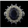 Image 4 : 14KT White Gold 10.89ctw Sapphire and Diamond Ring