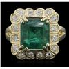Image 3 : 14KT Yellow Gold 4.28ct Emerald and Diamond Ring