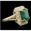 Image 4 : 14KT Yellow Gold 4.28ct Emerald and Diamond Ring