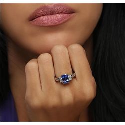 14KT White Gold 1.88ct Tanzanite and Diamond Ring