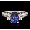 Image 4 : 14KT White Gold 1.88ct Tanzanite and Diamond Ring