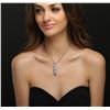 Image 1 : Platinum 2.98cts Diamond Brooch/Pendant With Chain
