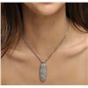 Image 2 : Platinum 2.98cts Diamond Brooch/Pendant With Chain