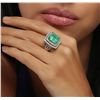 Image 4 : 14KT White Gold 11.12ct Emerald and Diamond Ring