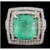 Image 5 : 14KT White Gold 11.12ct Emerald and Diamond Ring