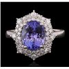 Image 4 : 14KT White Gold 3.49ct Tanzanite and Diamond Ring
