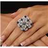 Image 1 : 14KT White Gold 2.83ctw Sapphire and Diamond Ring