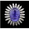 Image 4 : 14KT White Gold 16.78ct Tanzanite and Diamond Ring