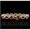 Image 5 : 14KT Yellow Gold 12.90ctw Ruby and Diamond Bracelet