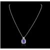 Image 5 : 14KT White Gold 4.60ct Tanzanite and Diamond Pendant with Chain